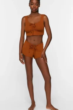 Ruched Drawstring Lounge Crop Top