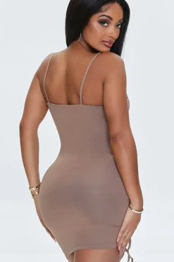 Ruched Drawstring Mini Dress