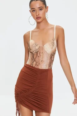 Ruched Drawstring Mini Skirt