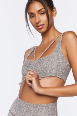 Ruched Drawstring Sports Bra