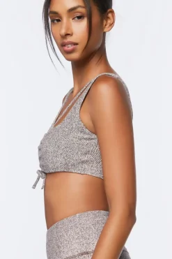 Ruched Drawstring Sports Bra