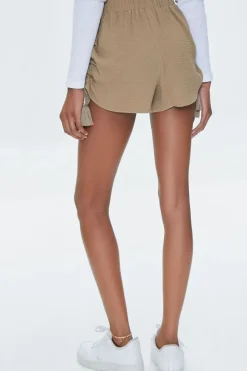 Ruched Drawstring Tassel Shorts