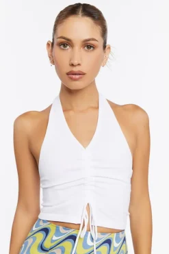 Ruched Halter Crop Top