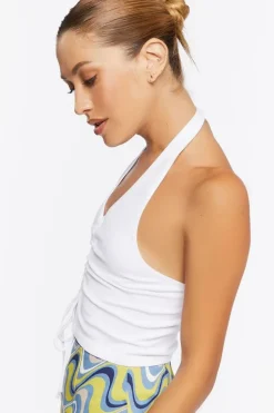 Ruched Halter Crop Top