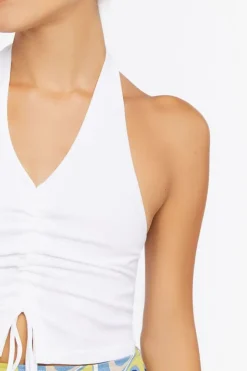 Ruched Halter Crop Top