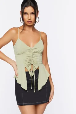 Ruched Handkerchief-Hem Cami
