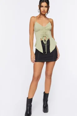 Ruched Handkerchief-Hem Cami