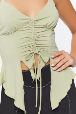 Ruched Handkerchief-Hem Cami