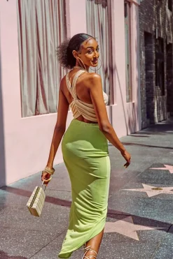Ruched High-Low Skirt