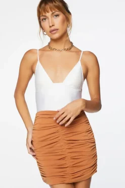 Ruched High-Rise Mini Skirt