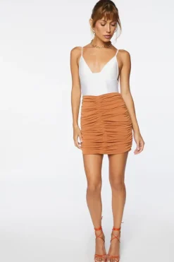 Ruched High-Rise Mini Skirt