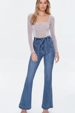 Ruched Long-Sleeve Bodysuit