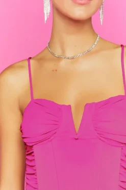 Ruched Mesh Bustier Cami
