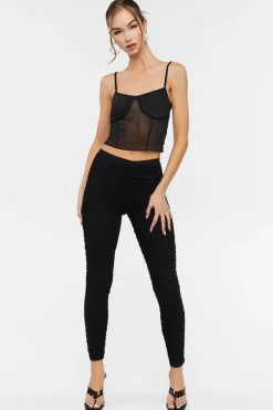 Ruched Mid-Rise Leggings