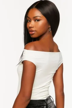 Ruched Off-The-Shoulder Bodysuit