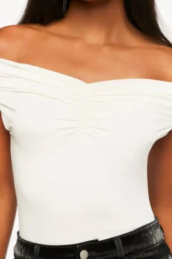 Ruched Off-The-Shoulder Bodysuit