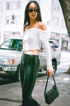 Ruched Off-The-Shoulder Crop Top