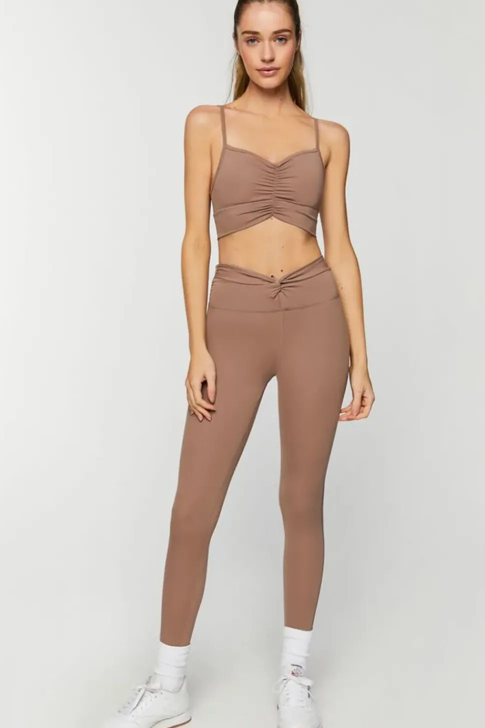 Ruched Open-Back Sports Bra