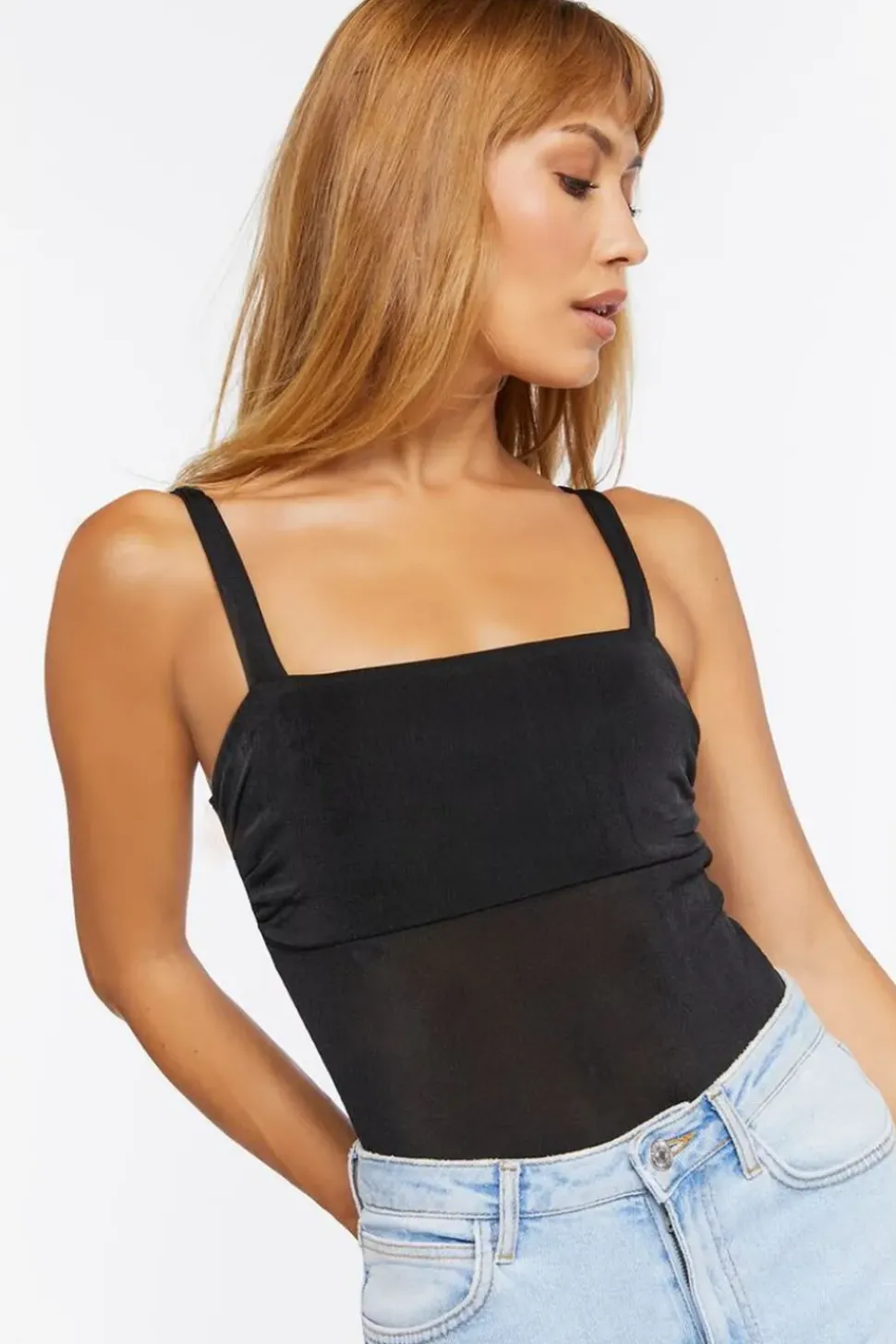 Ruched Sleeveless Bodysuit