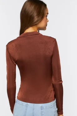 Ruched Split-Hem Shirt