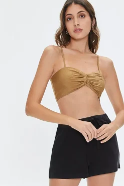 Ruched Sweetheart Cropped Cami