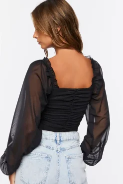 Ruched Sweetheart Crop Top