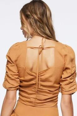 Ruched Sweetheart Crop Top