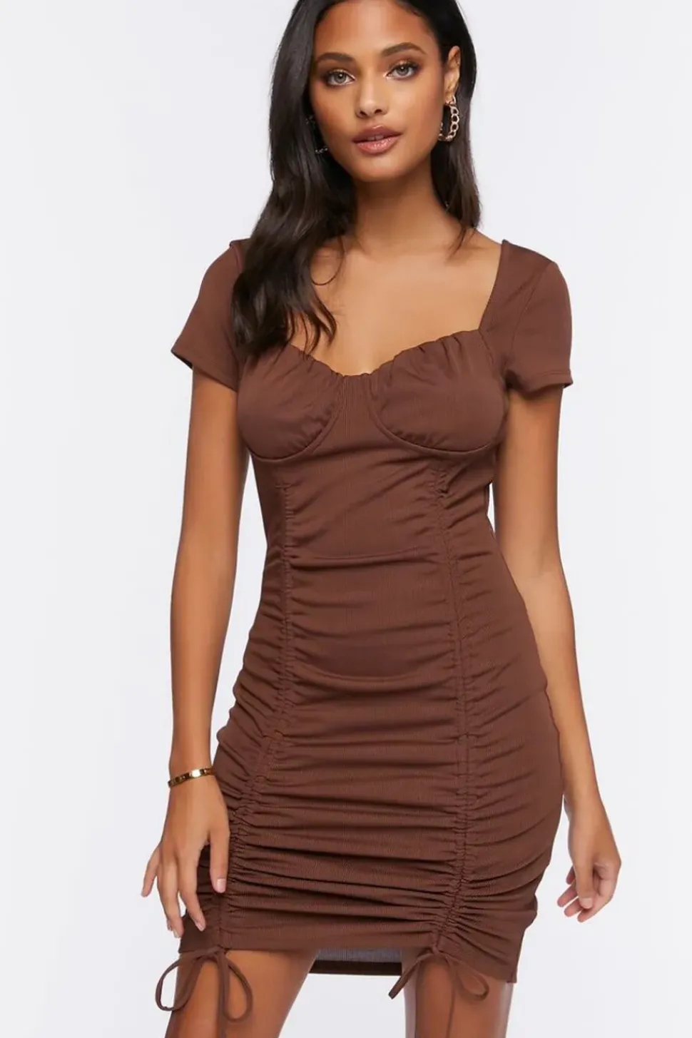Ruched Sweetheart Mini Dress