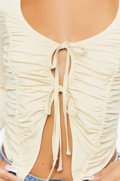 Ruched Tie-Front Top