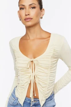 Ruched Tie-Front Top