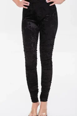 Ruched Velvet Leggings