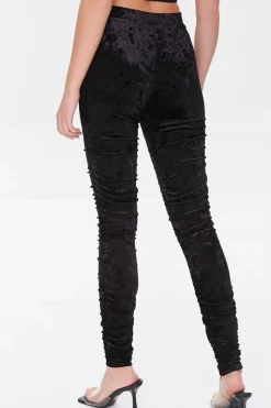 Ruched Velvet Leggings