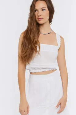 Ruffled Crochet Crop Top