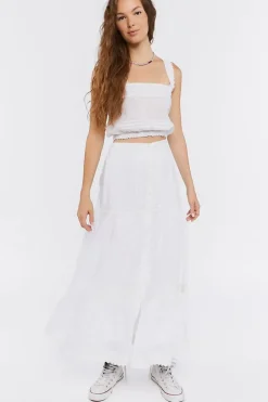 Ruffled Crochet Crop Top
