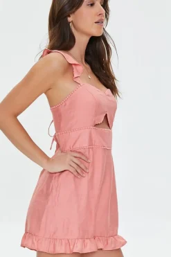 Ruffled Cutout Tie-Back Romper