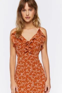 Ruffled Ditsy Floral Maxi Dress