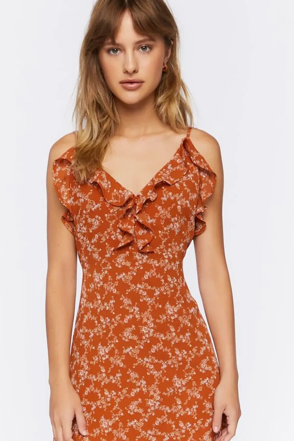 Ruffled Ditsy Floral Maxi Dress