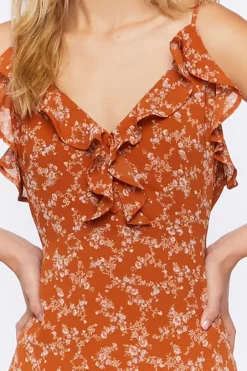 Ruffled Ditsy Floral Maxi Dress
