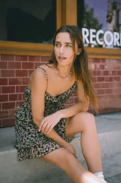 Ruffled Ditsy Floral Print Mini Dress