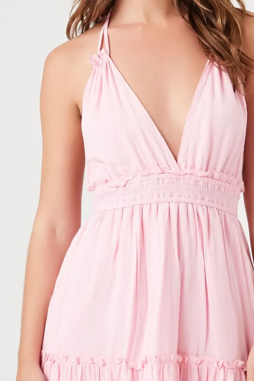Ruffled Halter Mini Dress