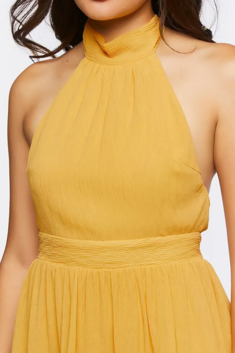 Ruffled Halter Mini Dress