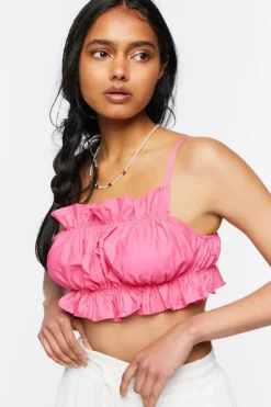Ruffled Poplin Cropped Cami