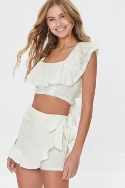 Ruffled Self-Tie Wrap Skort