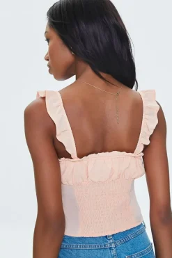 Ruffled Tie-Front Crop Top