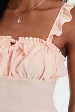 Ruffled Tie-Front Crop Top