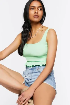 Ruffle-Hem Crop Top