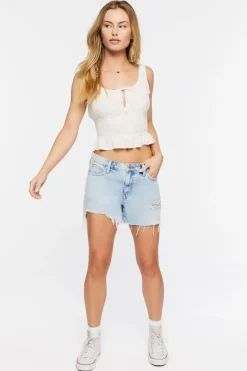 Ruffle-Hem Crop Top