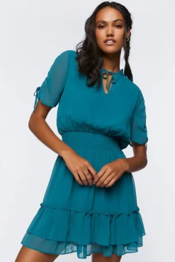 Ruffle-Hem Mini Dress