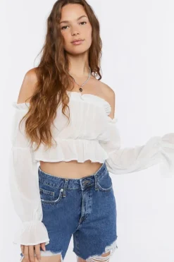 Ruffle Off-The-Shoulder Crop Top