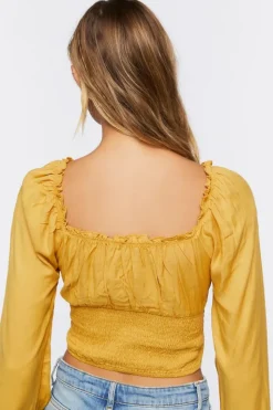 Ruffle Smocked Crop Top
